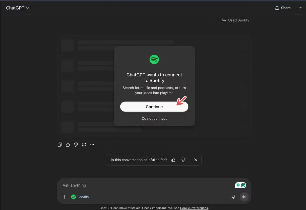 راهنمای وصل کردن اسپاتیفای به چت جی پی تی
