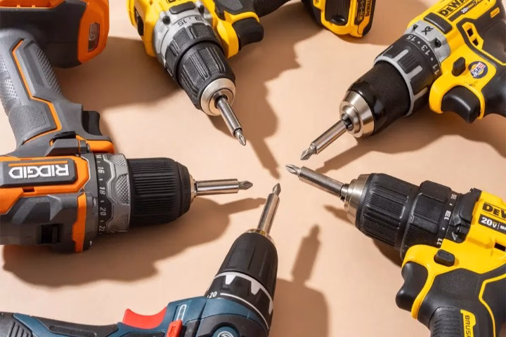 تصویر انواع دریل شارژی از برندهای مختلف پرفروش بازار ابزار